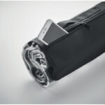Picknick Decke RPET-Fleece Schwarz, Detailaufnahme des Materials