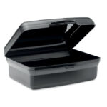 Lunchbox PP 800ml Schwarz, geöffnet dargestellt