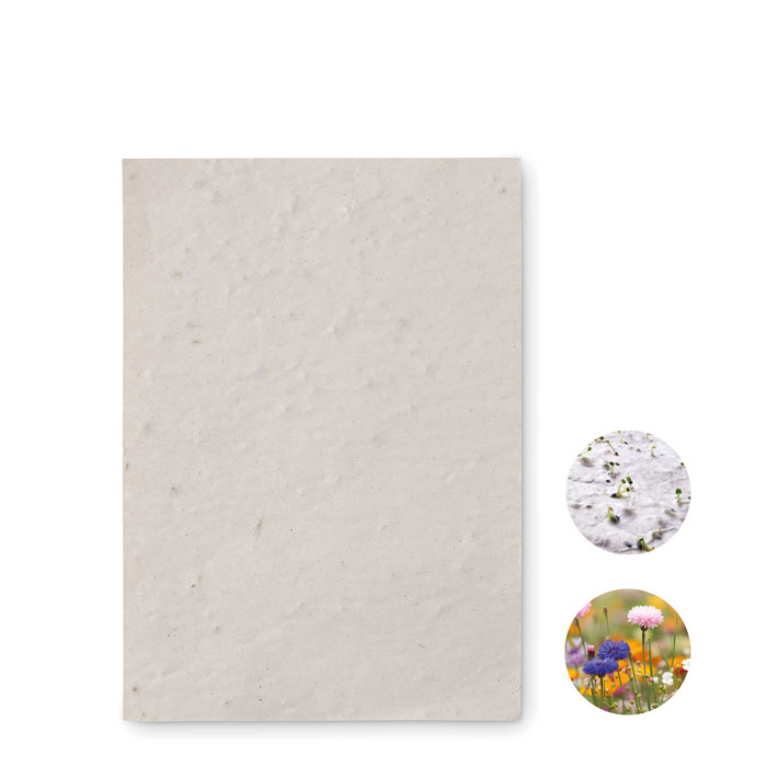 DIN A6 Wildblumen-Samenpapier DIN A6 Wildblumen-Samenpapier als Werbeartikel mit Logodruck