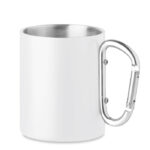 Trinkbecher mit Karabiner als Werbeartikel mit Logodruck