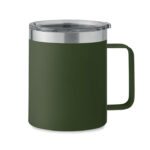 Doppelwandiger Becher 300 ml Gruen als Werbeartikel mit Logodruck