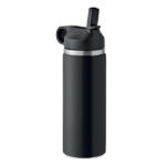 Doppelwandige Flasche 500 ml Schwarz als Werbeartikel mit Logodruck