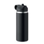 Doppelwandige Flasche 500 ml Schwarz, Seitenansicht