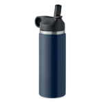 Doppelwandige Flasche 500 ml Blau als Werbeartikel mit Logodruck