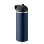 Doppelwandige Flasche 500 ml Blau, Seitenansicht