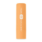 Veganer Lippenbalsam Orange mit markiertem Druckbereich für Ihr Logo