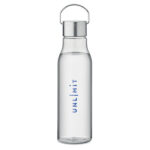 Trinkflasche RPET 600 ml Weiß mit markiertem Druckbereich für Ihr Logo