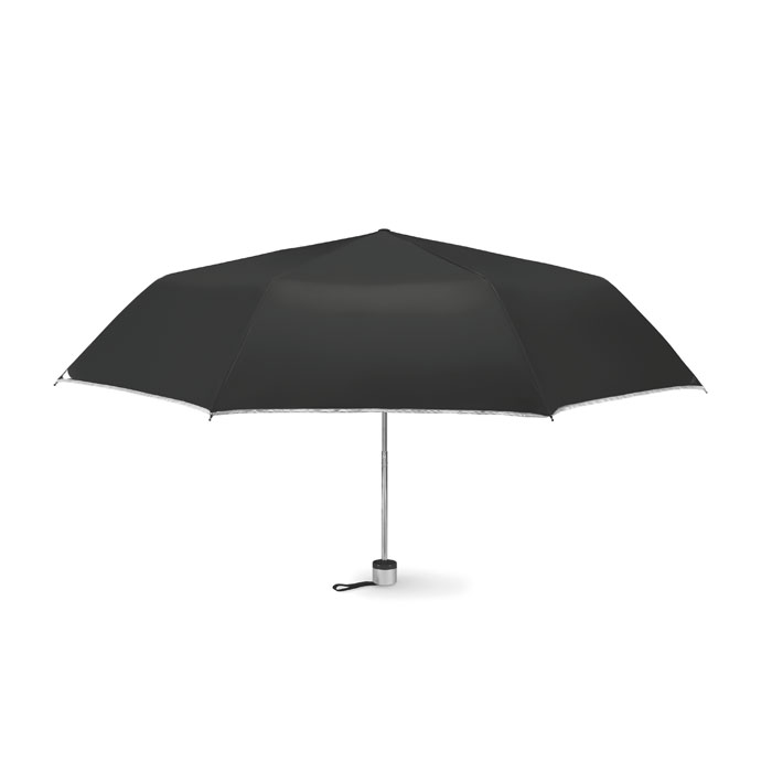 3-faltiger Regenschirm Schwarz 3-faltiger Regenschirm Schwarz als Werbeartikel mit Logodruck