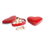 Herzdose mit Bonbons Rot, Rückansicht