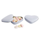Herzdose mit Bonbons Weiß, Rückansicht