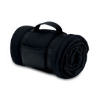 Fleece-Decke Schwarz als Werbeartikel mit Logodruck