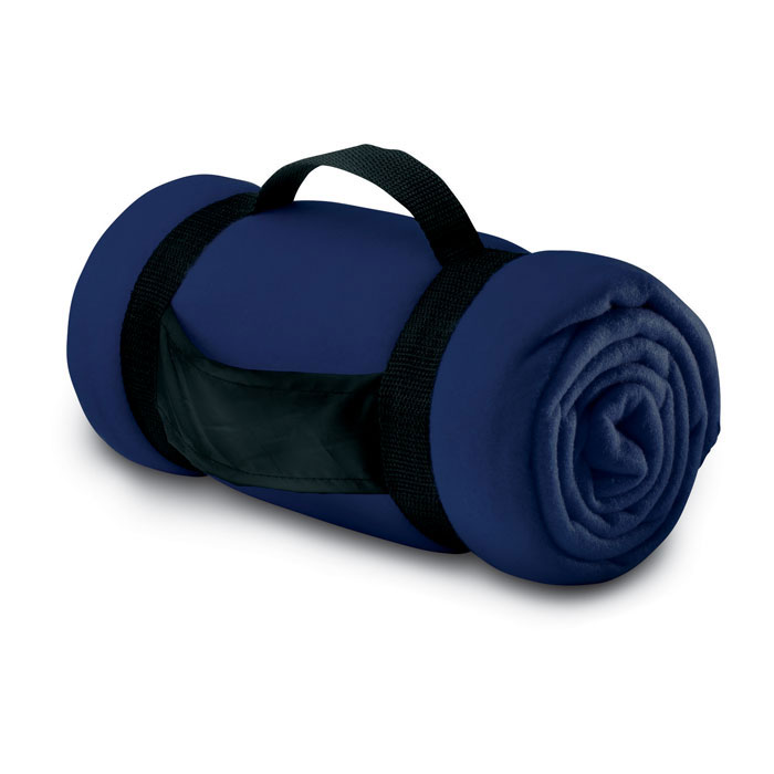 Fleece-Decke Blau als Werbeartikel mit Logodruck