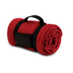 Fleece-Decke Rot als Werbeartikel mit Logodruck