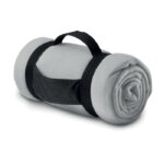 Fleece-Decke Silber als Werbeartikel mit Logodruck