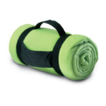 Fleece-Decke Gruen als Werbeartikel mit Logodruck