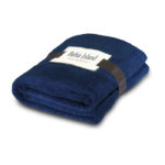 Fleece-Decke Blau mit markiertem Druckbereich für Ihr Logo