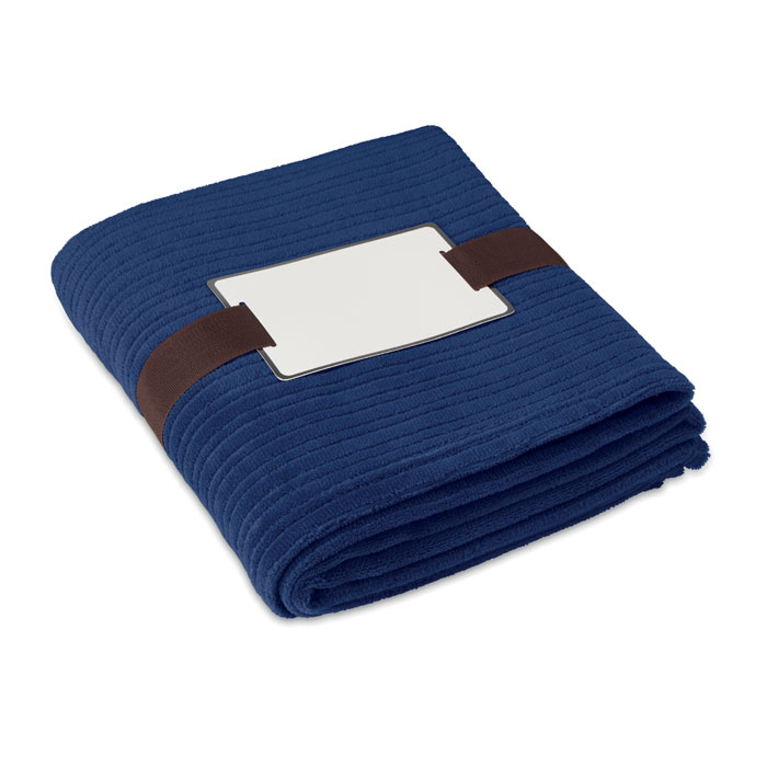 Fleece-Decke Blau als Werbeartikel mit Logodruck