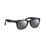 Sonnenbrille Schwarz mit markiertem Druckbereich für Ihr Logo