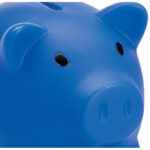 Sparschwein Blau, Detailaufnahme des Materials