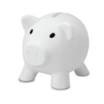 Sparschwein Weiß als Werbeartikel mit Logodruck