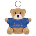 Schlüsselanhänger Teddy Blau mit markiertem Druckbereich für Ihr Logo