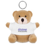 Schlüsselanhänger Teddy Weiß mit markiertem Druckbereich für Ihr Logo