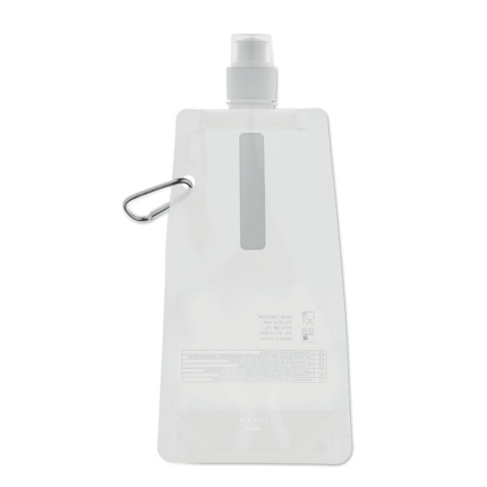 Faltbare Wasserflasche Weiß Faltbare Wasserflasche Weiß als Werbeartikel mit Logodruck