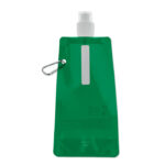 Faltbare Wasserflasche Gruen als Werbeartikel mit Logodruck