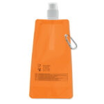 Faltbare Wasserflasche Orange, geöffnet dargestellt