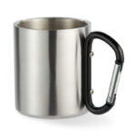 Trinkbecher mit Karabiner Schwarz als Werbeartikel mit Logodruck