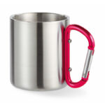 Trinkbecher mit Karabiner Rot als Werbeartikel mit Logodruck