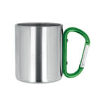 Trinkbecher mit Karabiner Gruen, Rückansicht