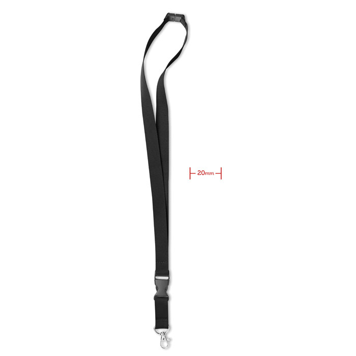 Lanyard mit Metallkarabiner Schwarz als Werbeartikel mit Logodruck