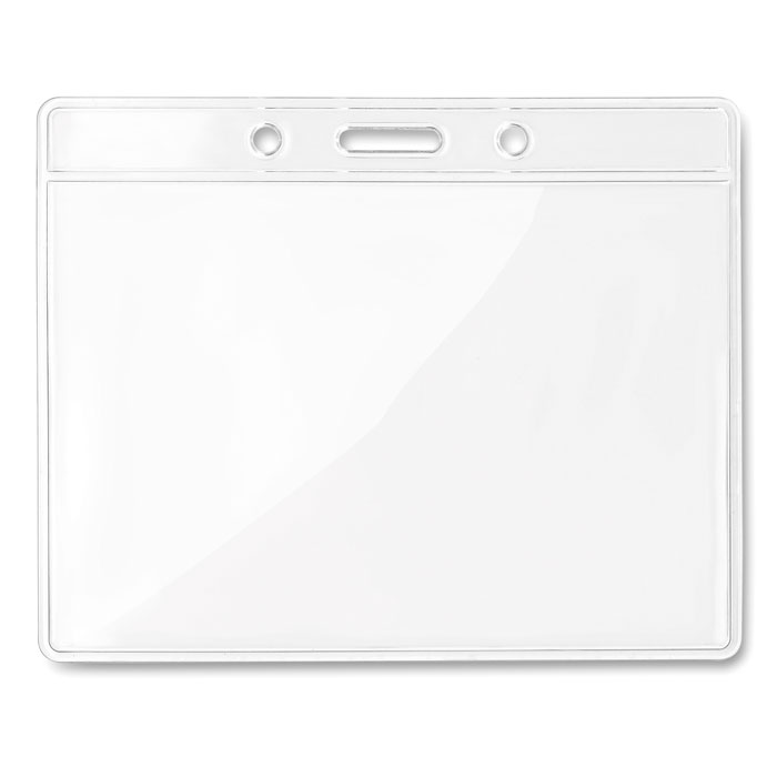 Transparentes Badge als Werbeartikel mit Logodruck