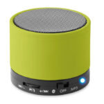 Wireless Lautsprecher, rund Gruen als Werbeartikel mit Logodruck