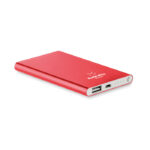 Powerbank 4000 mAh Rot mit markiertem Druckbereich für Ihr Logo