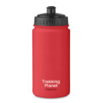 Trinkflasche  Rot mit markiertem Druckbereich für Ihr Logo