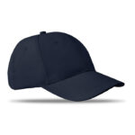 Baseball cap 6 panels 160g/m² Blau als Werbeartikel mit Logodruck
