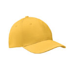 Baseball cap 6 panels 160g/m² Gelb als Werbeartikel mit Logodruck