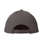 Baseball cap 6 panels 160g/m² Grau, Rückansicht