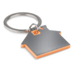 Schlüsselring Haus Orange als Werbeartikel mit Logodruck