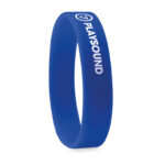Silikon Armband  Blau mit markiertem Druckbereich für Ihr Logo