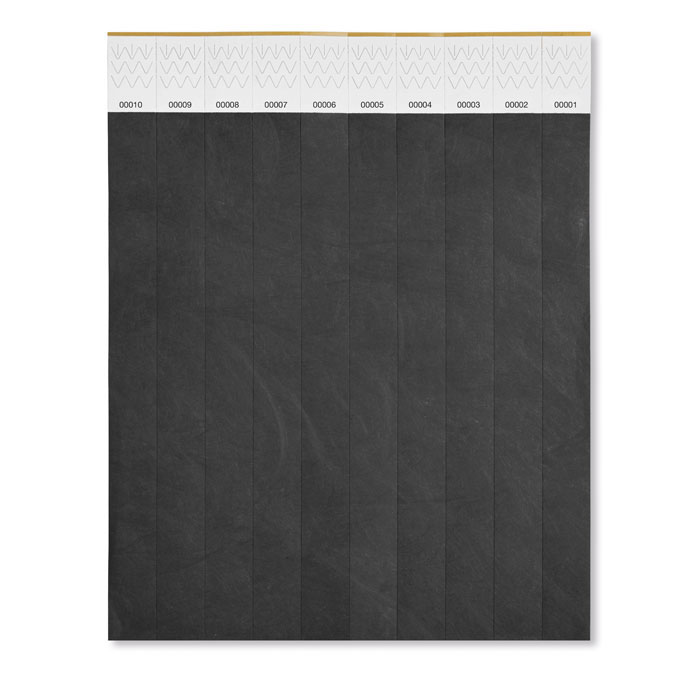 Tyvek® Event Armband Schwarz Tyvek® Event Armband Schwarz als Werbeartikel mit Logodruck
