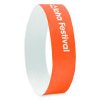 Tyvek® Event Armband Orange mit markiertem Druckbereich für Ihr Logo