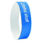 Tyvek® Event Armband Blau mit markiertem Druckbereich für Ihr Logo