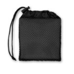 Sporthandtuch in Tasche Schwarz als Werbeartikel mit Logodruck