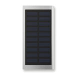 Solar Powerbank 8000 mAh Silber als Werbeartikel mit Logodruck