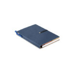 Recyceltes Notizbuch Blau als Werbeartikel mit Logodruck
