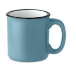 Keramische vintage beker Blau als Werbeartikel mit Logodruck