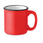 Keramische vintage beker Rot als Werbeartikel mit Logodruck